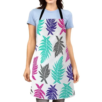 Printed Leaf Halter Apron - Image 4