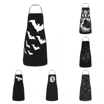 Halter Black Printed Apron - Image 4