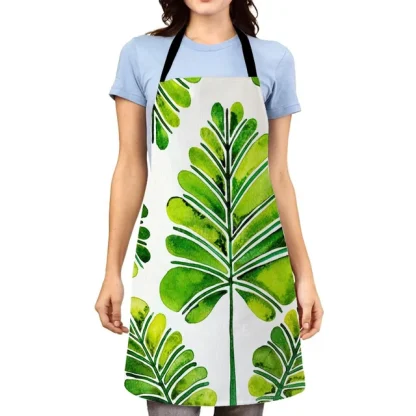 Printed Leaf Halter Apron - Image 2