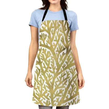 Printed Leaf Halter Apron - Image 3
